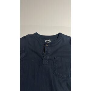 Duluth Trading Co Men M Navy Blue Relaxed Fit Long Sleeve Henley Shirt